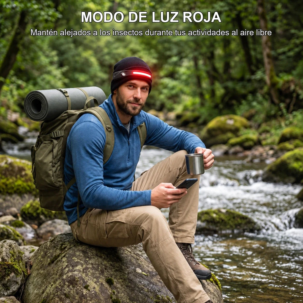 Linterna Frontal LED Recargable con Sensor de Movimiento