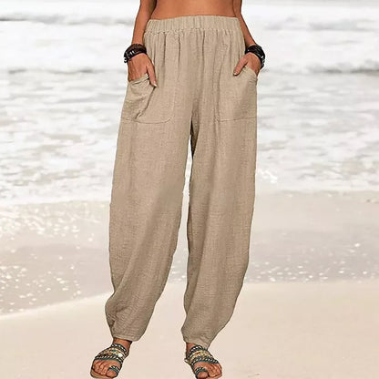 Elise | Women's Cotton Linen Pants - Casual & Relaxed-Fit