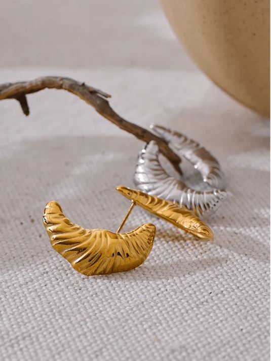 Gold & Silver Croissant Earrings