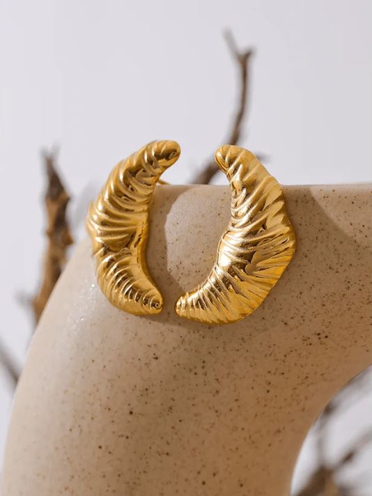 Gold & Silver Croissant Earrings