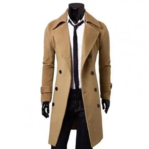 Kingsley | Men's Classic Double-Breasted Trench Coat – Timeless & Sophisticated