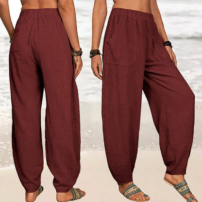 Elise | Women's Cotton Linen Pants - Casual & Relaxed-Fit