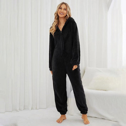 Blair | Women's Plush Onesie Pajama – Cozy One-Piece with Animal Ear Hood