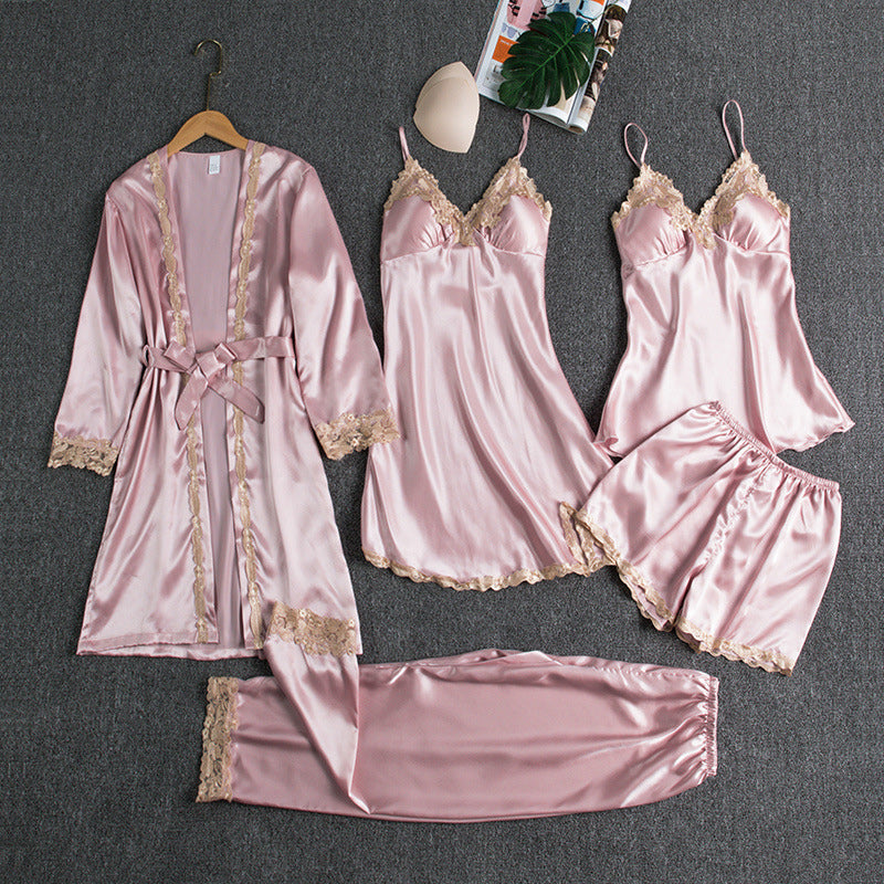 Elise | Women's 5-Piece Silky Satin Pajama Set – Luxurious Sleepwear Set