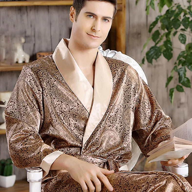 Wyatt | Men's Silky Satin Lounge Robe – Modern Fit, Soft Feel & Premium Look