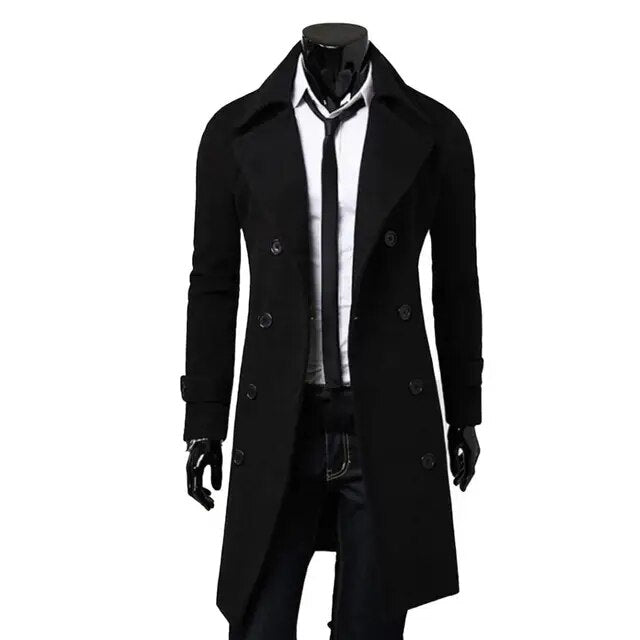 Kingsley | Men's Classic Double-Breasted Trench Coat – Timeless & Sophisticated