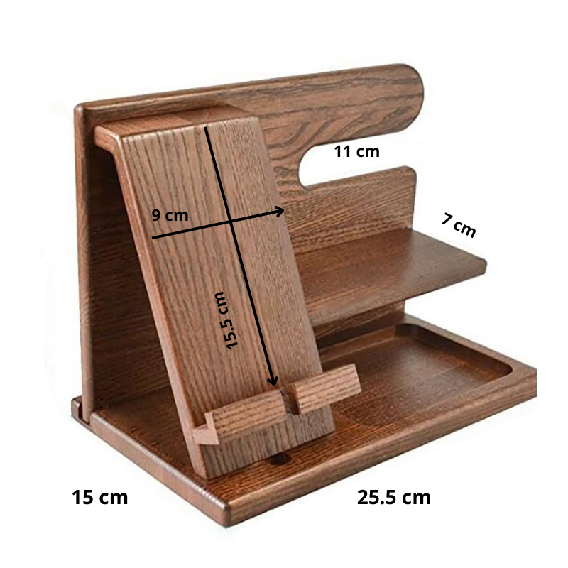 Harrison | Wooden Phone Docking Station – Premium Organizer for Your Essentials