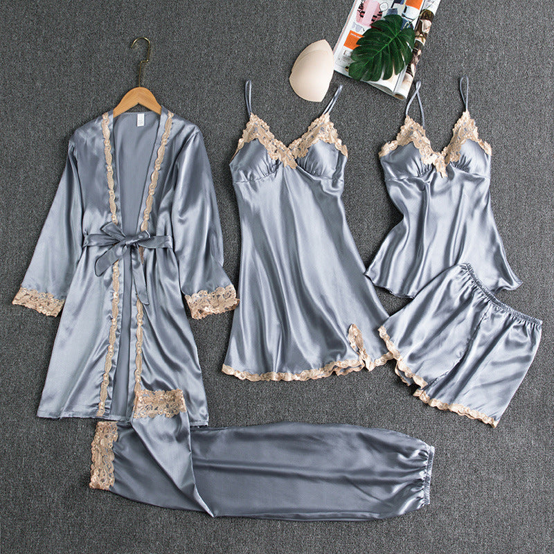 Elise | Women's 5-Piece Silky Satin Pajama Set – Luxurious Sleepwear Set