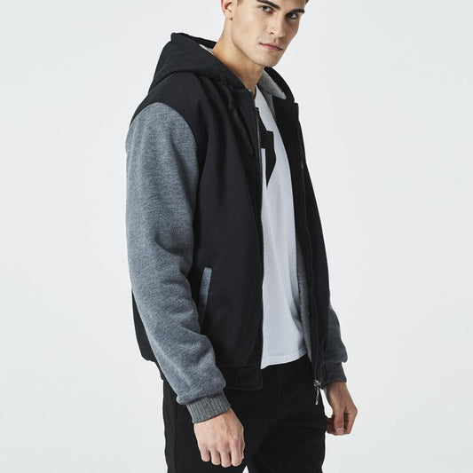 Ezra | Men's Hooded Winter Jacket – Fleece-Lined for Casual and Sporty Style