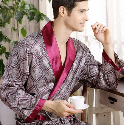 Wyatt | Men's Silky Satin Lounge Robe – Modern Fit, Soft Feel & Premium Look