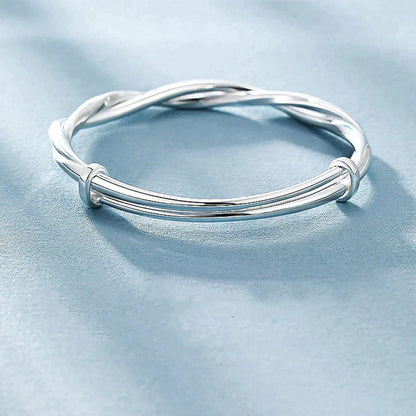 Giselle | Twisted Silver Bangle Bracelet – Elegant, Minimalist & Timeless