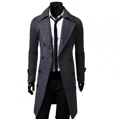 Kingsley | Men's Classic Double-Breasted Trench Coat – Timeless & Sophisticated