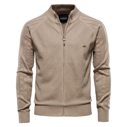 Dustin | Men's Full-Zip High-Neck Knit Cardigan – Soft, Durable & Timeless