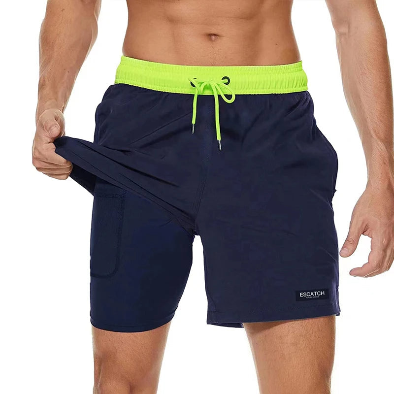 Pierce | Men's 2-Layer Swim Shorts – Sporty, Versatile & Built-In Leggings