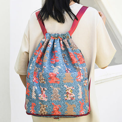 Emilia | Foldable Drawstring Backpack - Large Capacity & Unique Printed Design