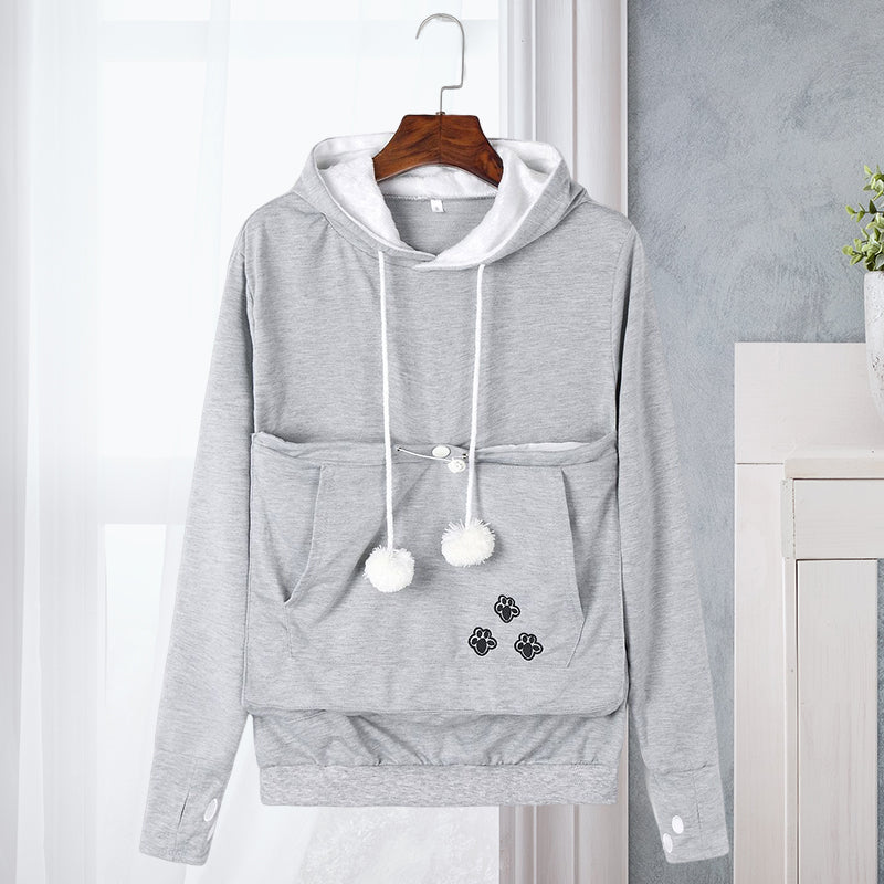 Molly | Women's Pet Pouch Hoodie - Cozy Pet Holder Hoodie with Animal Ears