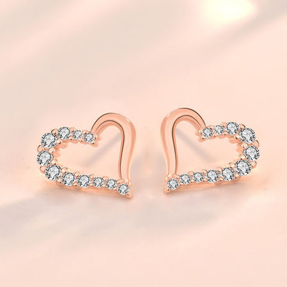 Sloane | Hollow Heart Stud Earrings- Stylish & Elegant Jewelry for Women