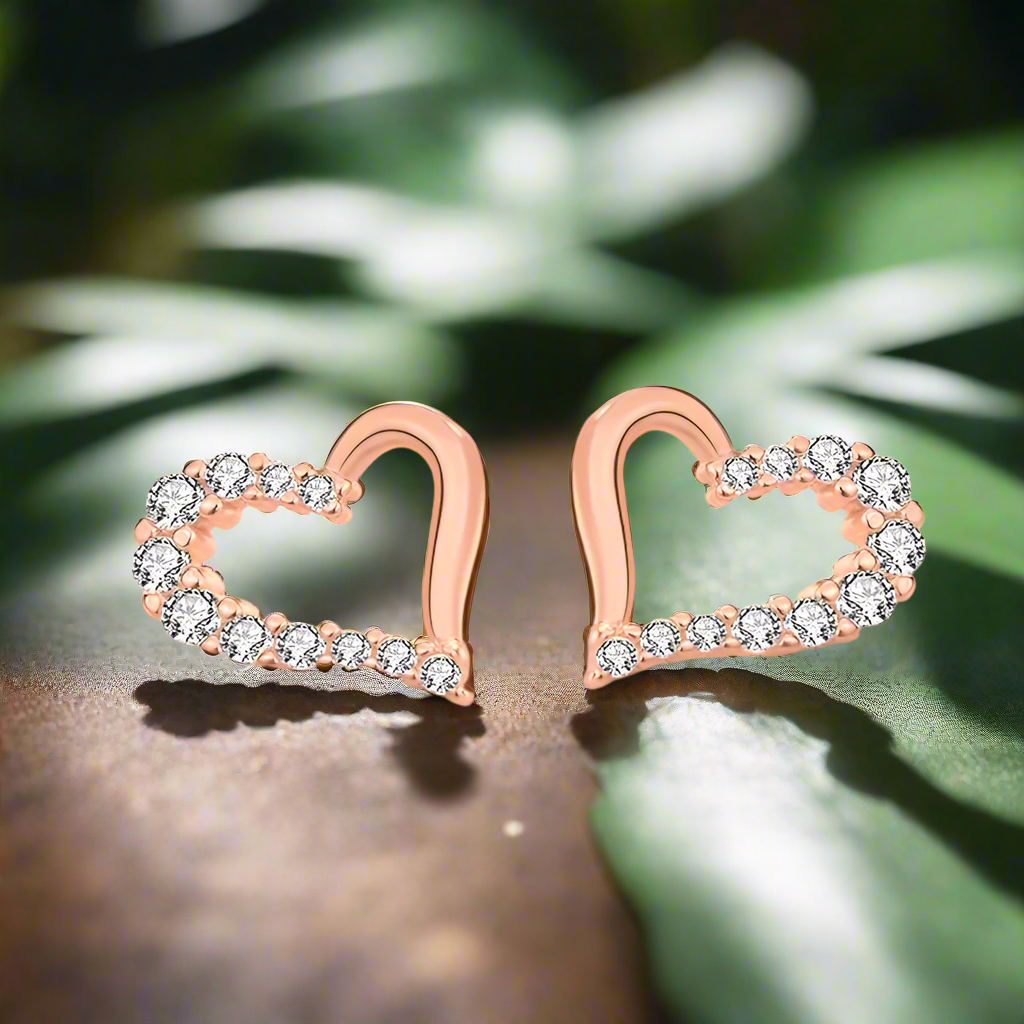 Sloane | Hollow Heart Stud Earrings- Stylish & Elegant Jewelry for Women