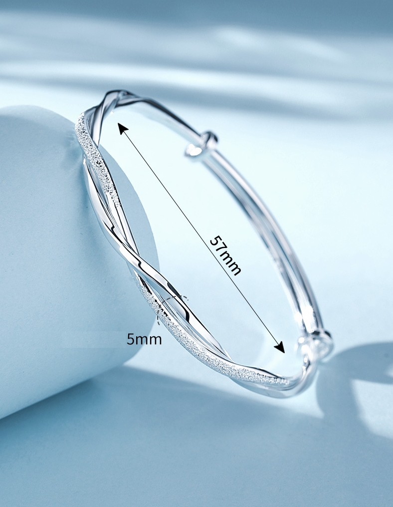 Giselle | Twisted Silver Bangle Bracelet – Elegant, Minimalist & Timeless