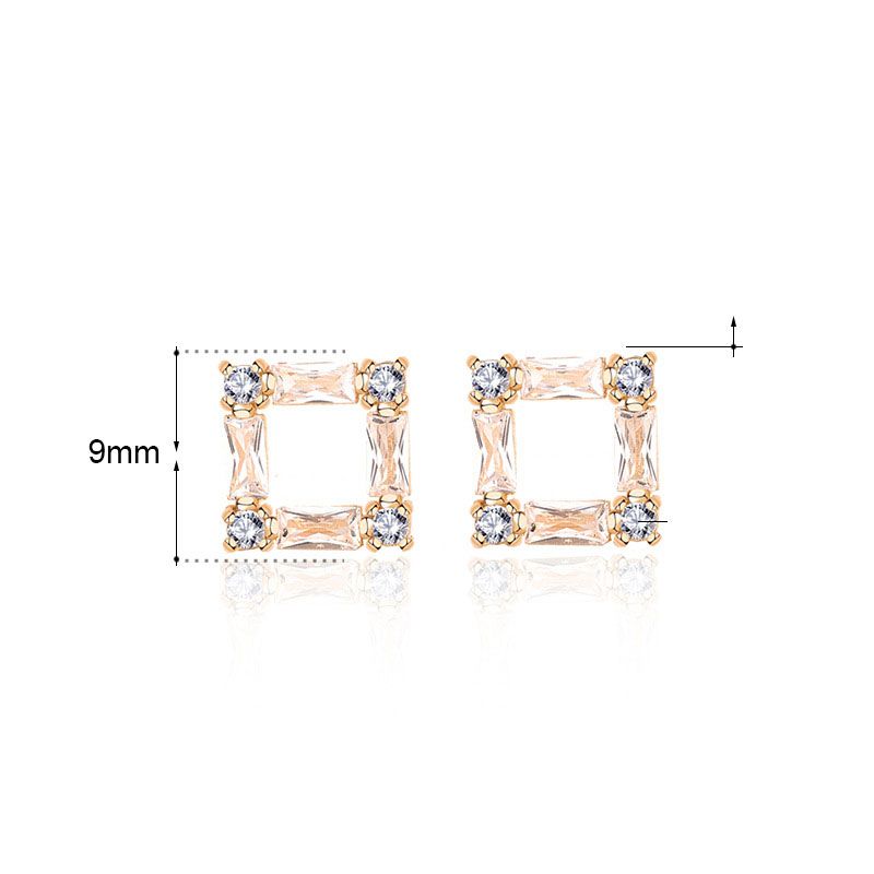 Elena | Hollow Square Stud Earrings - Chic & Modern Jewelry for Women