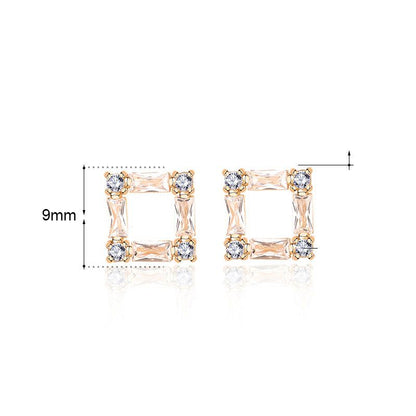 Elena | Hollow Square Stud Earrings - Chic & Modern Jewelry for Women