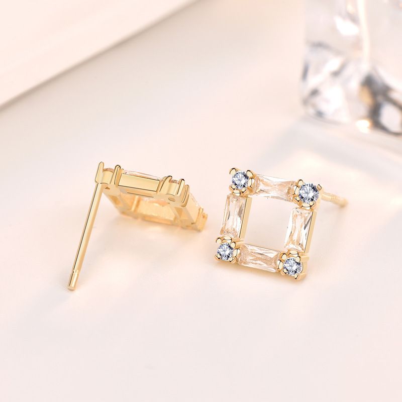 Elena | Hollow Square Stud Earrings - Chic & Modern Jewelry for Women