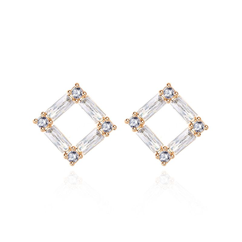 Elena | Hollow Square Stud Earrings - Chic & Modern Jewelry for Women