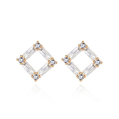 Elena | Hollow Square Stud Earrings - Chic & Modern Jewelry for Women