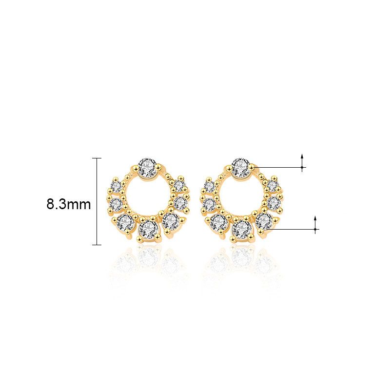 Etta | Mini Garland Circle Stud Earrings- Elegant Sparkling Golf Jewelry for Women