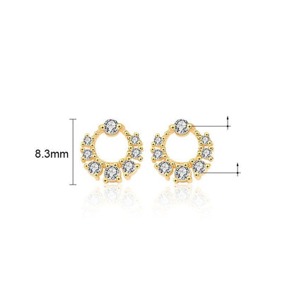 Etta | Mini Garland Circle Stud Earrings- Elegant Sparkling Golf Jewelry for Women