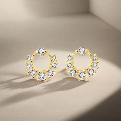 Etta | Mini Garland Circle Stud Earrings- Elegant Sparkling Golf Jewelry for Women