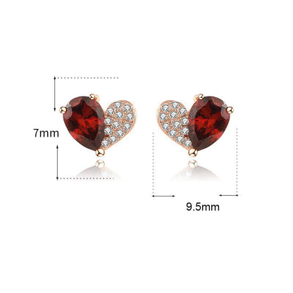 Juliet | Asymmetrical Heart Stud Earrings - Elegant & Dazzling Jewelry for Women