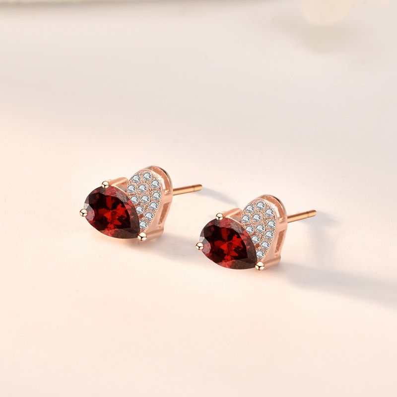 Juliet | Asymmetrical Heart Stud Earrings - Elegant & Dazzling Jewelry for Women