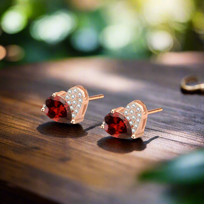 Juliet | Asymmetrical Heart Stud Earrings - Elegant & Dazzling Jewelry for Women