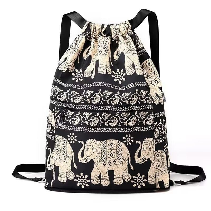 Emilia | Foldable Drawstring Backpack - Large Capacity & Unique Printed Design