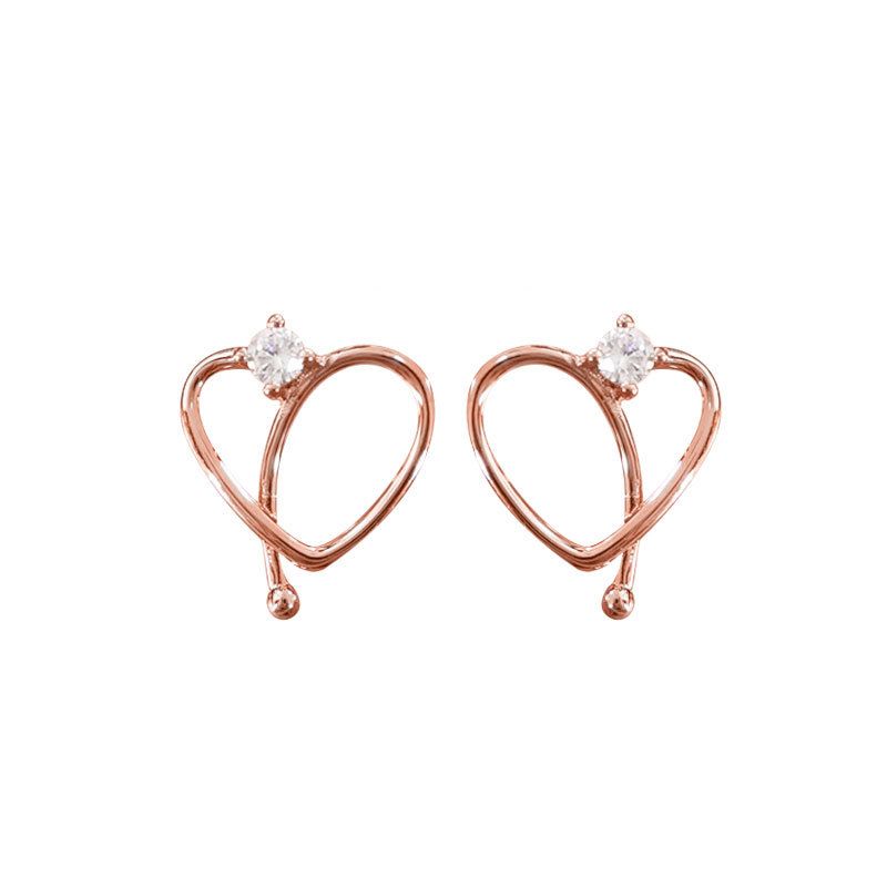 Elian | Hollow Heart Earrings - Simple & Elegant Rose Gold Jewelry