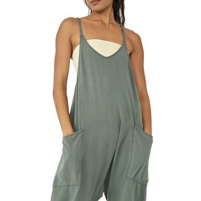 Hannah | Women’s Casual Solid-Color Jumpsuit - Trendy & Casual