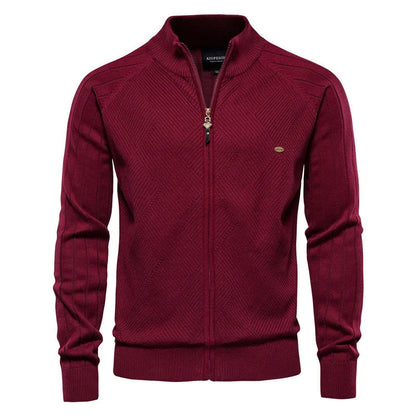 Dustin | Men's Full-Zip High-Neck Knit Cardigan – Soft, Durable & Timeless