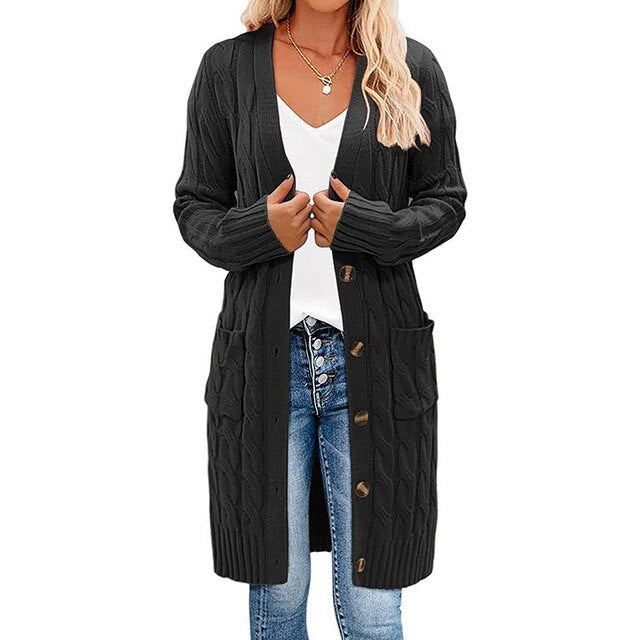 Aliya | Women's Chunky Knit Long Cardigan – Soft, Relaxed & Ultra-Comfortable