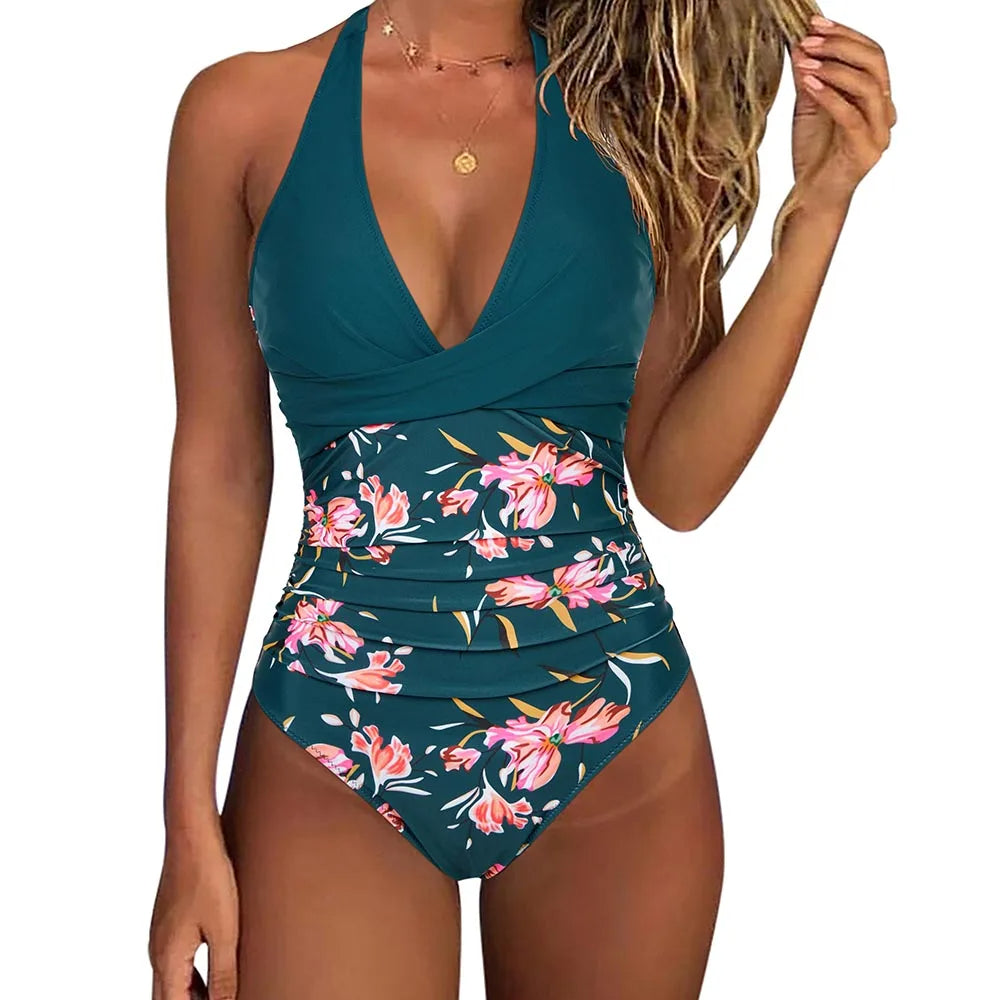 Averie | Women's Halter One-Piece Swimsuit – Supportive, Vibrant & Summer-Ready