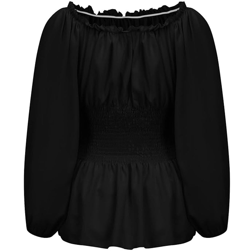 Katherine | Women's Off-Shoulder Blouse – Chic Puff Sleeve & Corset Design