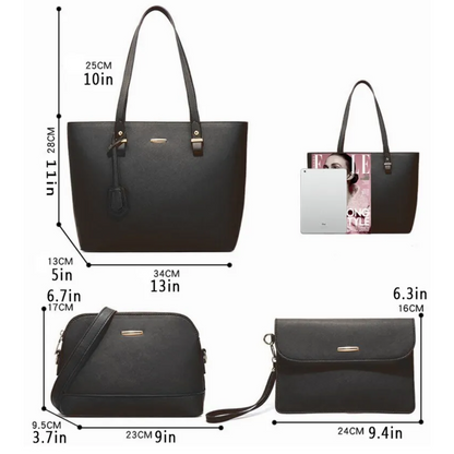 Mia | Women's 4-Piece Bag Set - Practical & Stylish