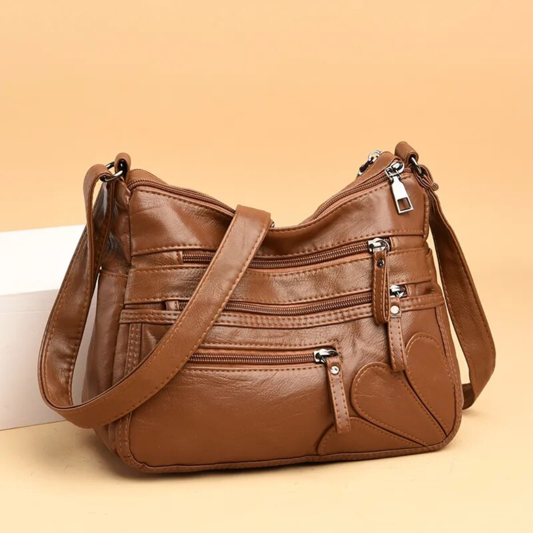 Claire | Women's Shoulder Bag - Practical Vintage Design with Multi-Layer Pockets