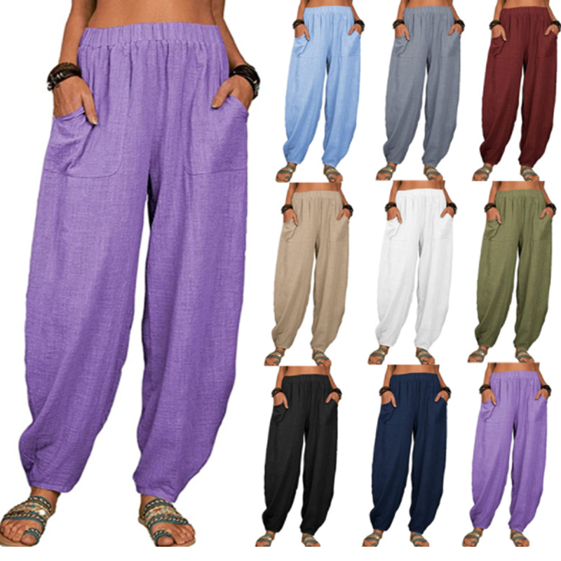 Elise | Women's Cotton Linen Pants - Casual & Relaxed-Fit