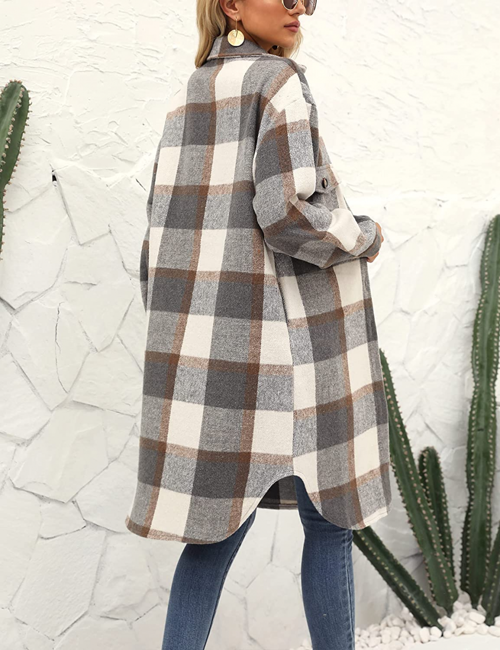 Melanie | Women's Long Plaid Winter Jacket – Cozy & Stylish Cold-Weather Essential