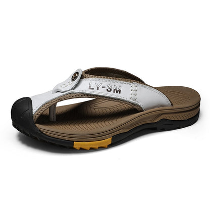 Colby | Men's Slip-On Leather Slippers – Soft & Supportive Everyday Wear