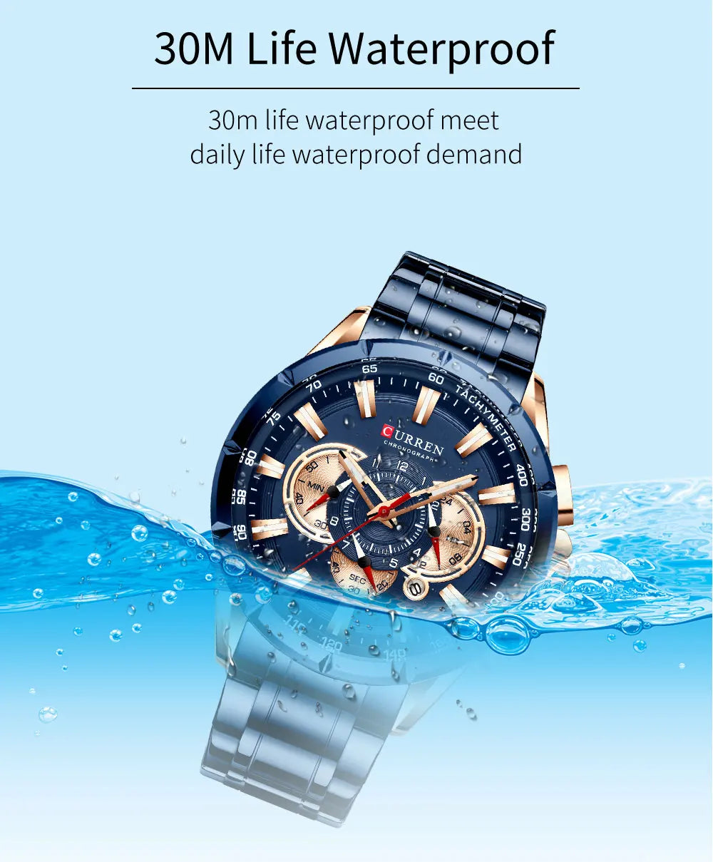 Harry | Men's Quartz Watch – Water-Resistant with Stainless Steel Band & Sleek Design