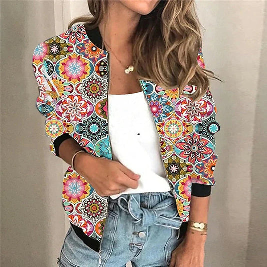 Zora | Women's Printed Bomber Jacket – Bold, Trendy & Effortlessly Stylish