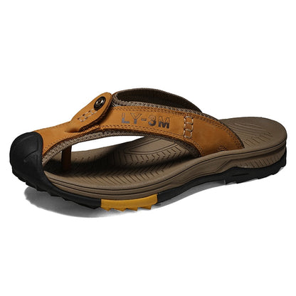 Colby | Men's Slip-On Leather Slippers – Soft & Supportive Everyday Wear