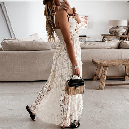 Karina | Women's Bohemian Lace Maxi Dress – Relaxed, Feminine & Naturally Elegant